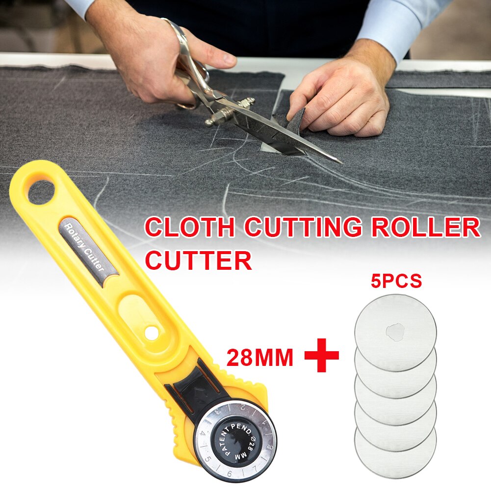 28mm Mini Rotary Cloth Cutter Fabric Cutting Machine Round Knife Cutting Machine for Cloth Paper Carpet Leather