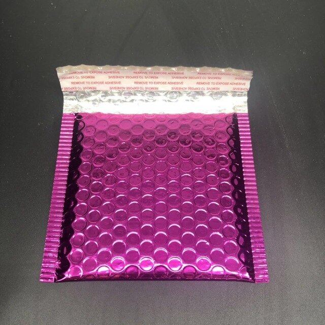 50 Stuks Cd/Cvd Verpakking Bubble Mailers Goud Papier Gevoerde Enveloppen Bag Bubble Mailing Envelop Tas 15*13Cm + 4Cm: Rose red