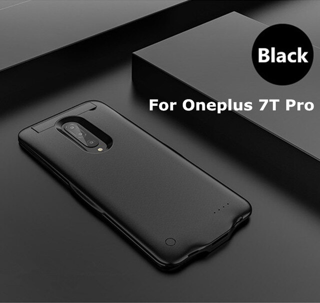 KQJYS 6800mAh Tragbare Batterie Ladegerät Fällen Für Oneplus 7T Profi Sicherung Energie aufladen Rückseite Abdeckung Für Oneplus 7T Batterie fallen: Schwarz Pro 7T Profi