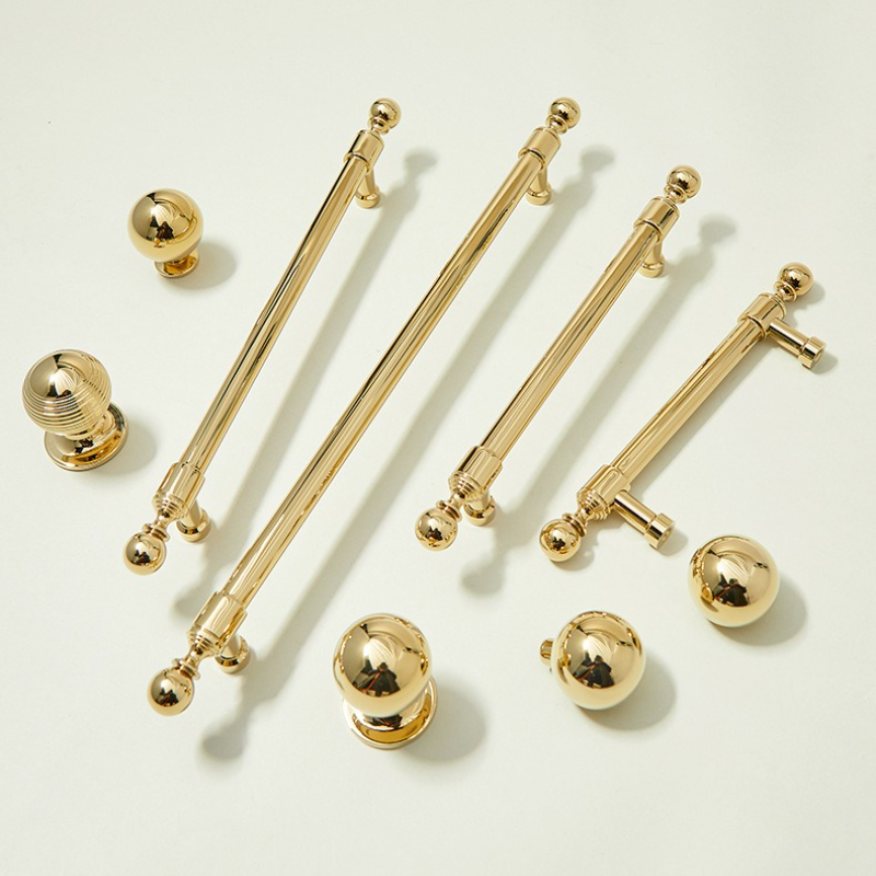 Fransk stil luksuriøse gull kjøkkenskap dørhåndtak solid messing skuffknotter møbelhåndtak maskinvare