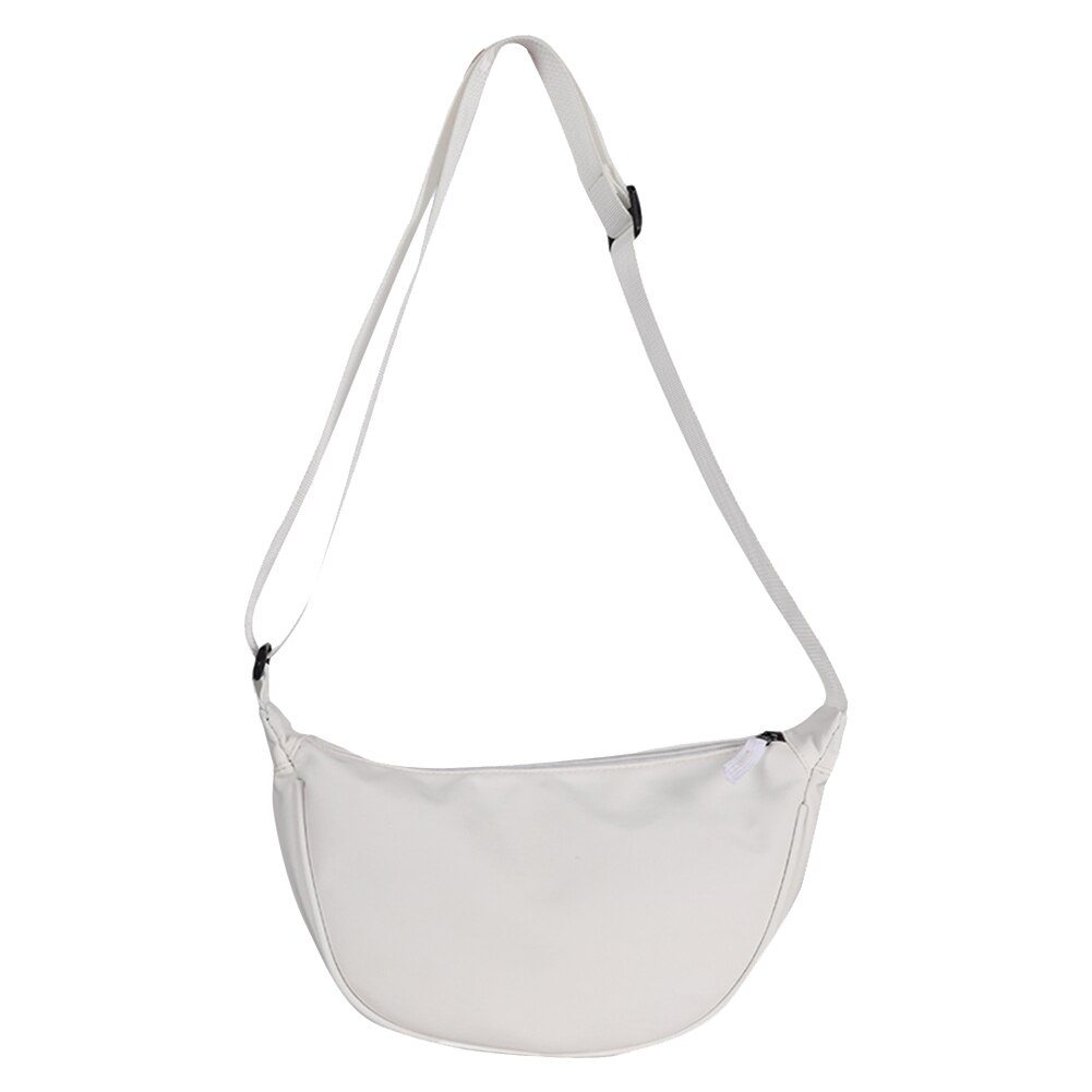 Draagbare Fanny Borst Zak Effen Kleur Meisje Taille Riem Pack Schouder Crossbody Tas Jeugd Dames Eenvoudige Veelzijdige Tas: WHITE