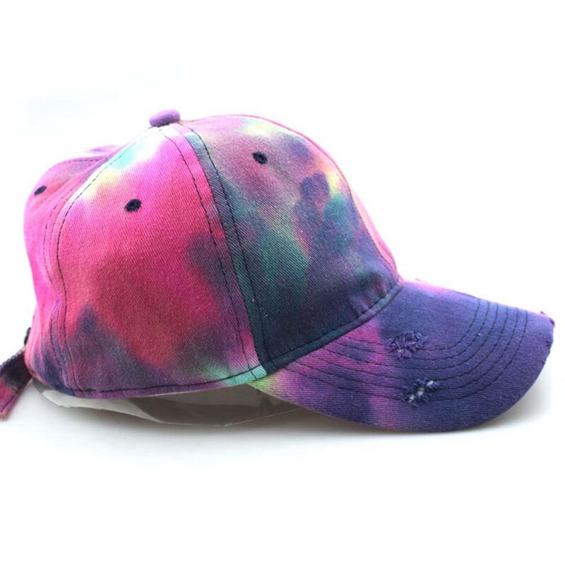 Kvinder sportsvisir kasketter tie dye street style vintage solskærm cap bred skygge rejse hip-hop justerbar hat snapback