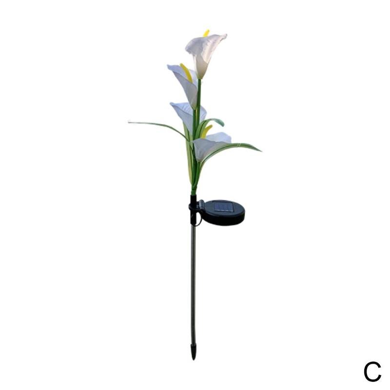 Solar Lily Flower Light Stake Solar Garden Lily Light Solar Flowers Light Decorative 1 with Backyard Flowers M3Q4: C