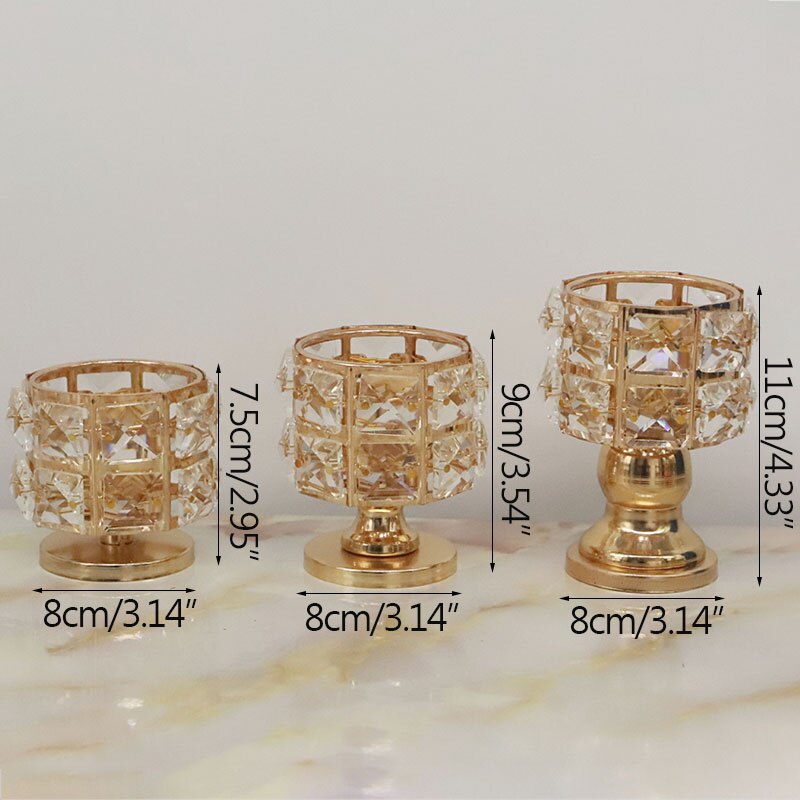 Mini cristal bougeoir or mignon chandelier ornement décoration de mariage centres de Table chandelier pour fête décor à la maison