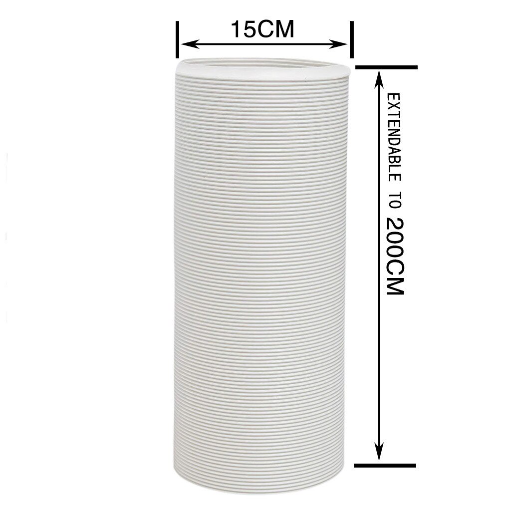Universal Portable Air Conditioner Hose 5.9 Inch Diameter with Clockwise Thread: 2 M