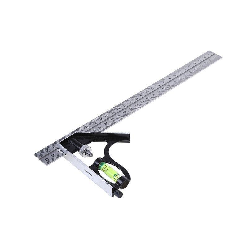 Adjustable Sliding Combination Square Ruler Level Measuring Tool 300mm (12")