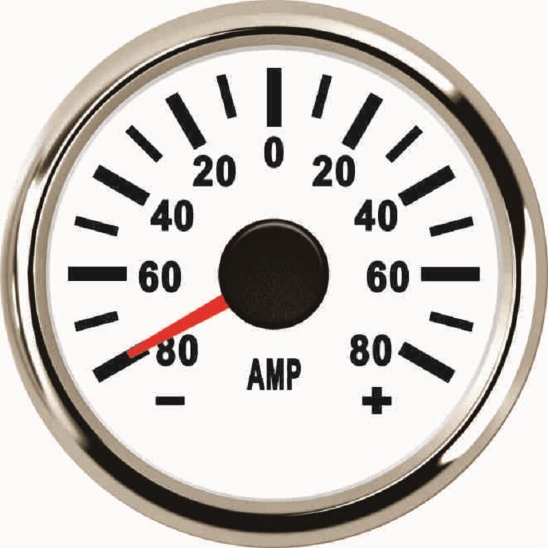 52mm Ammeter AMP Gauge Ampere Meter +/-80A With Current Sensor With Red Backlight: WS