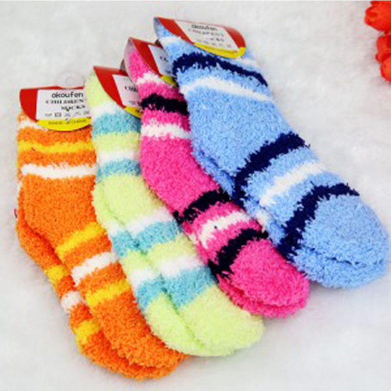 Vinter varme baby drenge og pige sokker mærke børn børn håndklæde tykke sokker detail: Dreng farve