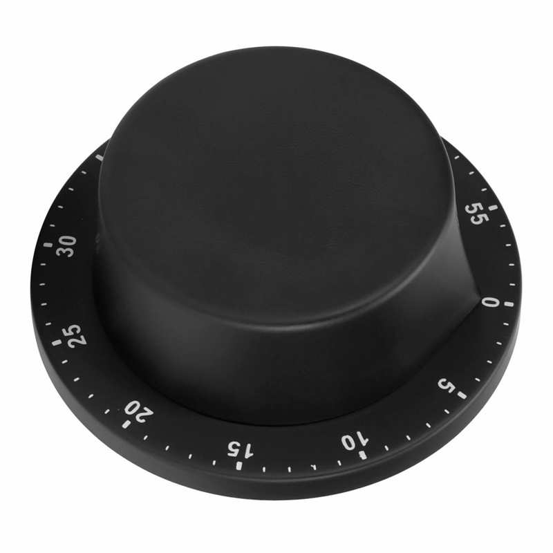 Black Kitchen Mechanical Timer Stainless Steel Reminder for Learning Baking with Magnet