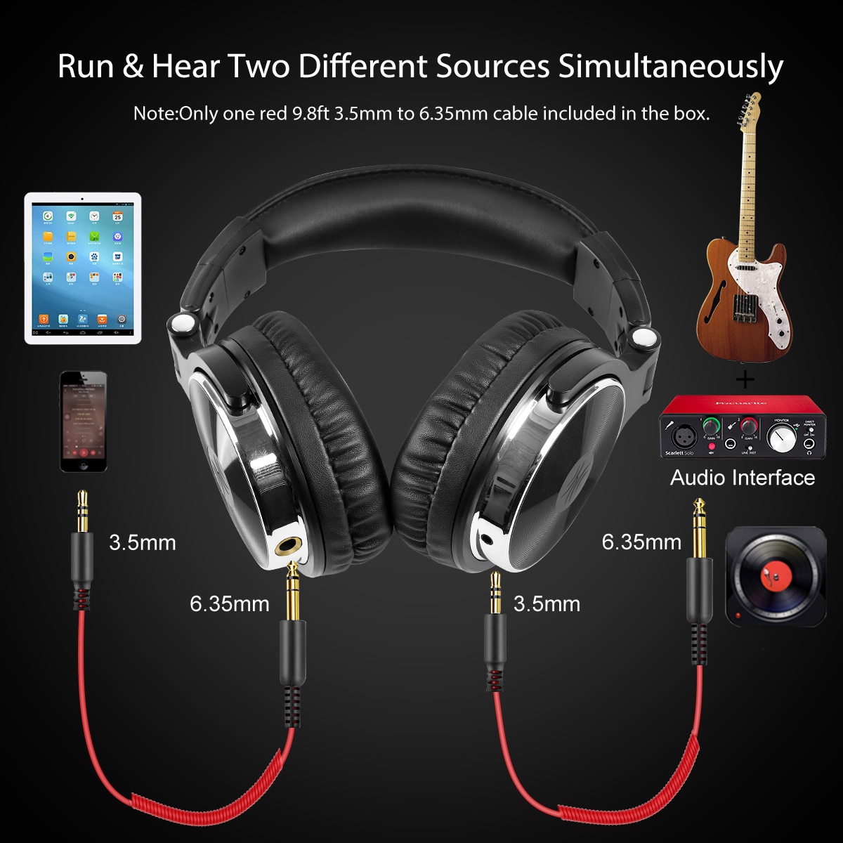 Oneodio Profi-10 Studio DJ Kopfhörer Über Ohr verdrahtet HiFi Kopfhörer Spielen Headset Mit Mikrofon Für PC Telefon