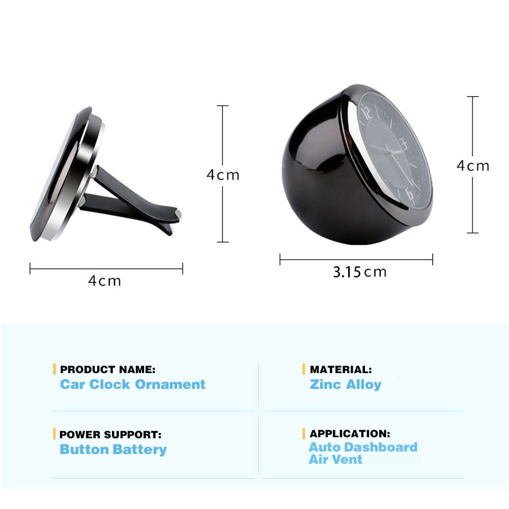 Samochód zegar dekoracyjny wnętrza otworów wentylacyjnych wylot zegarek kwarcowy dla BMW E36 E46 E39 E53 E90 E60 E61 E93 E87 X1 X3 X5 X6 M F30 F20 M5
