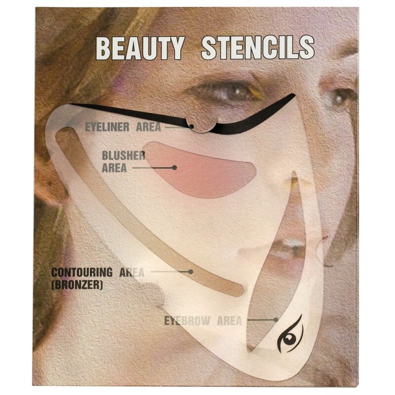 Diy Make-Up Template Kaart Wenkbrauw Eyeliner Oogschaduw Mal Gezicht Contour Model Stencil Card Grooming Model Voor Vrouwen Meisje