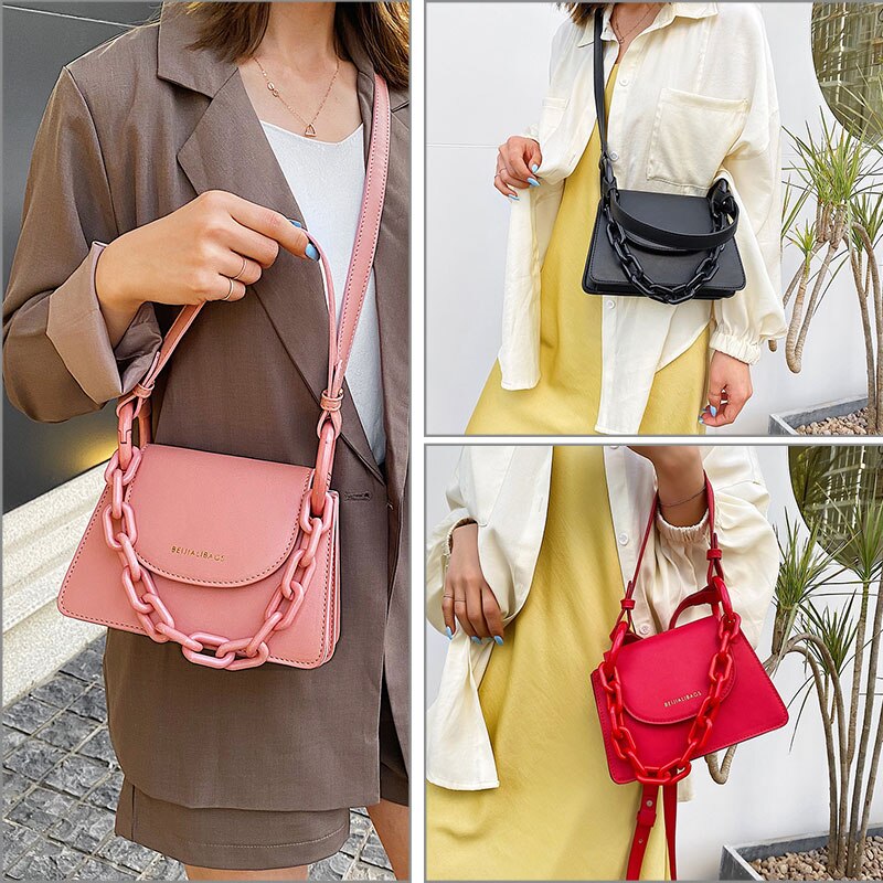 Women`s Shoulder Messenger Bag Pu Leather Crossbody Bags for Women Solid Ladies Hand Bags Sac A Main