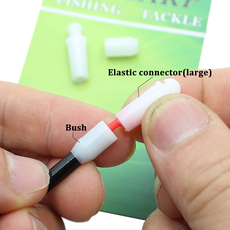 5pcs Carp Fishing Accessories Tackle Pole Elastic Connectors Pole Tip Bushes For Large Solids Hollow Elastic Marker Feeder Carp