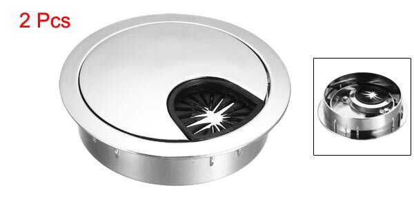 uxcell 2pcs Cable Hole Cover 50-80mm Zinc Alloy Desk Grommet for Wire Organizer Bright Silver/Black/Bronze/Sliver/Red Bronze: Bright Silver 53mm