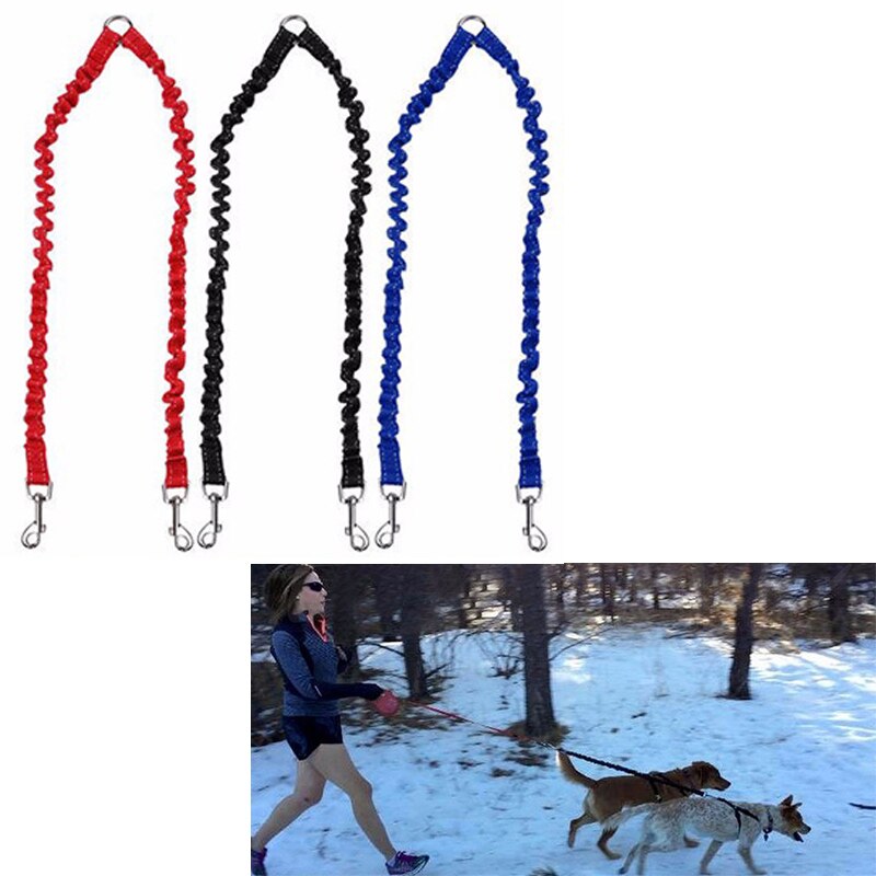 Acoplador de correa doble para perro, cuerda elástica de plomo para caminar, accesorios para dos perros, cadena divisora, suministros para mascotas