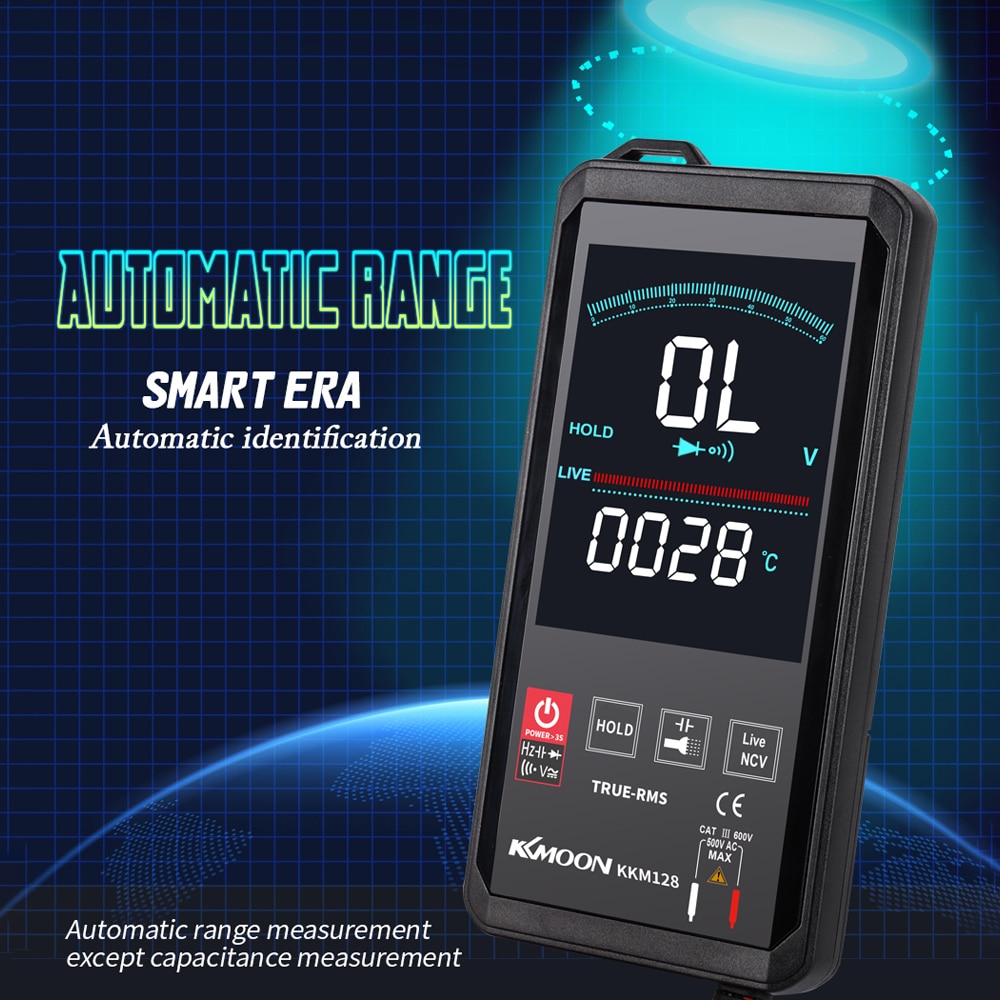 4.7 Inch Digitale Multimeter Aanraken Kleur Scherm Ultradunne Multimeter Spanning Frequentie Capaciteit Weerstand Meter