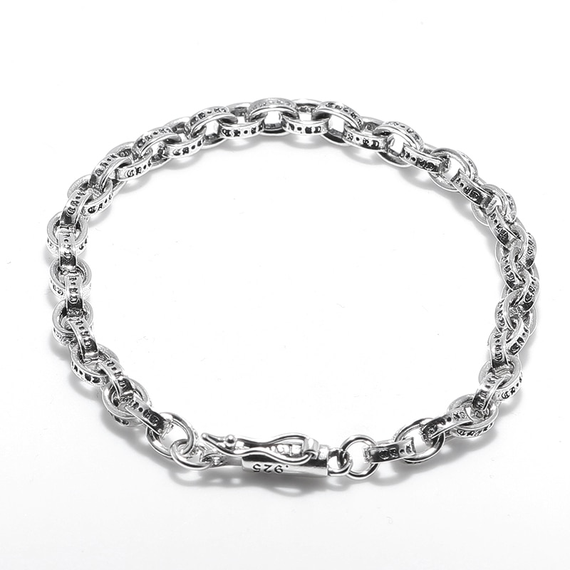 925 Sterling Silver Bracelets Punk Hand Chain For Men And Women Special Jewelry Charm Bracelet 036