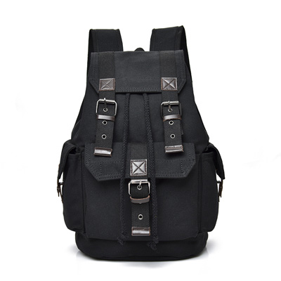 Men Canvas Backpack Men Backpacks Large Male Mochilas Feminina Casual Schoolbag For Boys: black