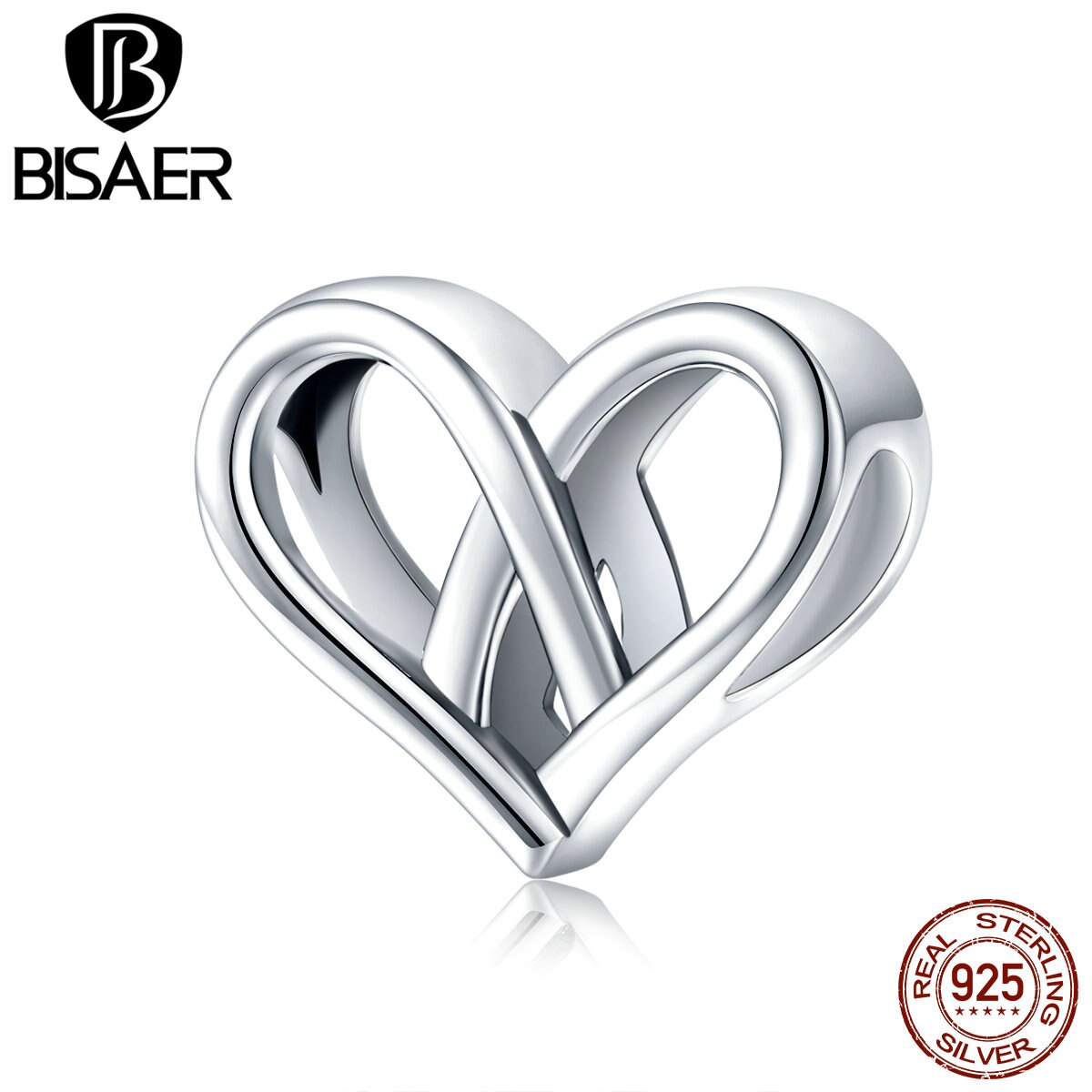 BISAER Pendenti E Ciondoli 925 Sterling Silver Cross di Cerimonia Nuziale Del Cuore Del Pendente Del Branello Braccialetti FAI DA TE Collana Per La Femmina Gioielleria Raffinata 2020 HSC1552