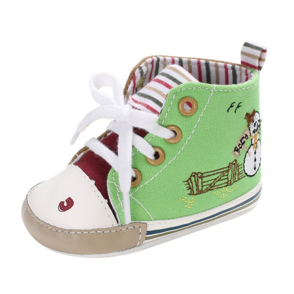 Bobora Pasgeboren Baby Babyschoenen Canvas Schoenen Baby Jongens Meisjes Hoge Top Sneaker Zachte Anti-Slip Zool