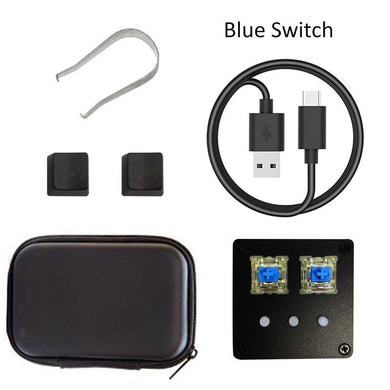 HFSECURITY DIY OSU! Keyboard V4 For Windows 5 Key Gaming Keyboard USB 2.0 RGB Cherry MX Mechanical Keyboard Swap keyboard: Blue switch osu set