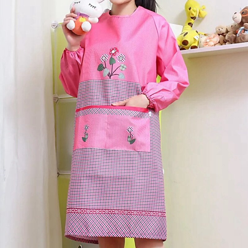 Keuken Schorten Huishoudelijk Schoonmaken Beschermende Schort Cartoon Beer Schort Vrouwen Restaurant Koken Bakken Overalls Schoon Schorten: Pink flower
