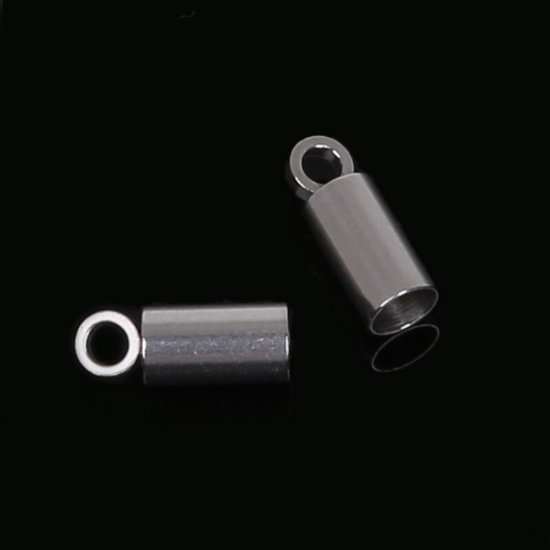 10 pz/lotto 2 millimetri 3 millimetri 5 millimetri 6 millimetri 7 millimetri 8 millimetri 9 millimetri In Acciaio Inox In Pelle Nappa cord End Crimp Caps Fine Tip Caps Per DIY Monili Che Fanno