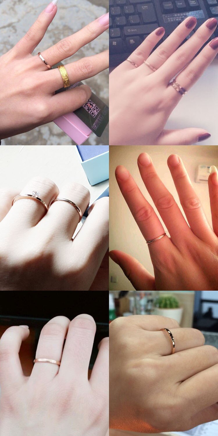 YUN RUO Rose Goud Zilver Kleur Vinger Ring voor Vrouw Man bruiloft Sieraden 316L Rvs Hoge Gepolijst Topkwaliteit Niet Vervagen