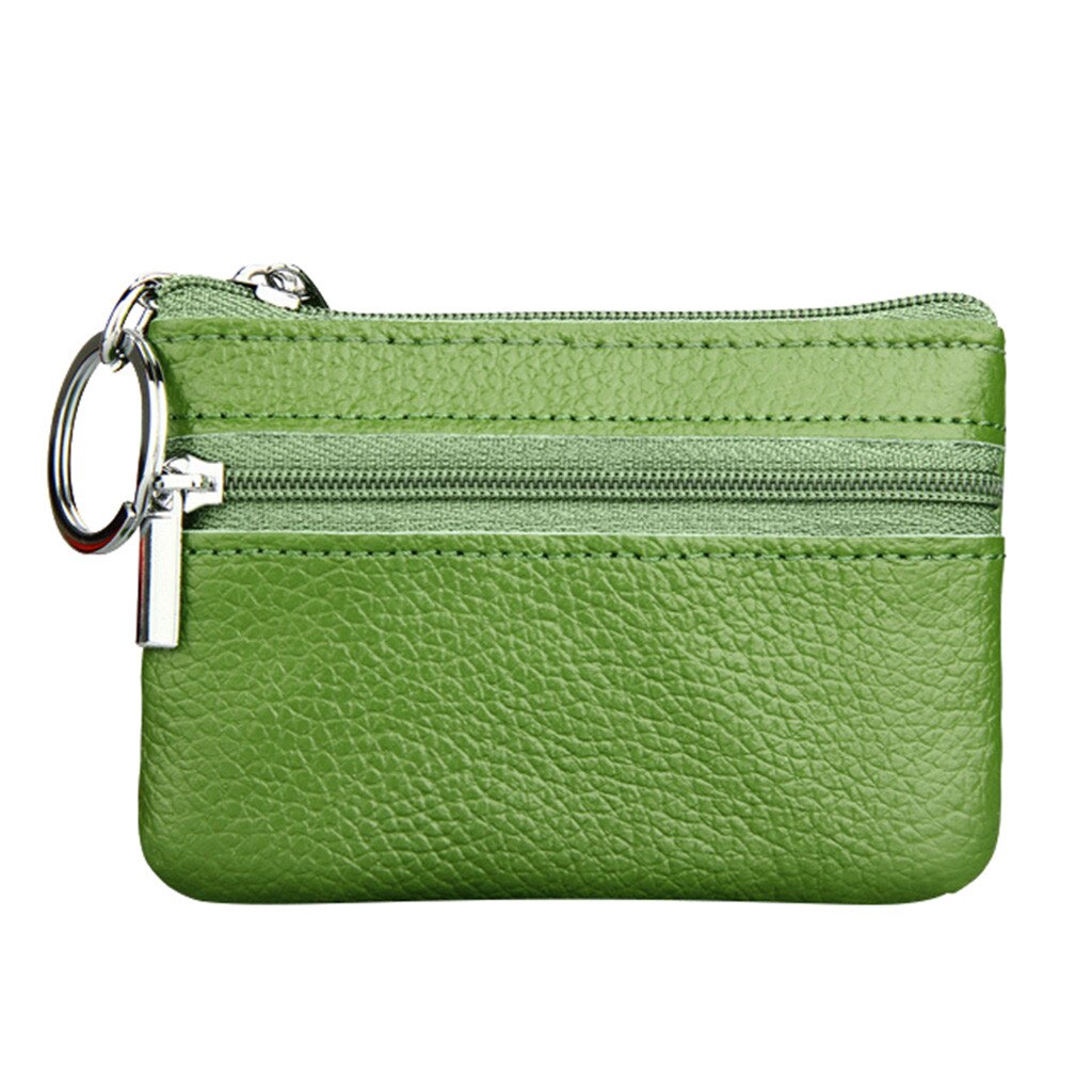 30# Crossbody Bags For Women Women's Mini Coin Purse Leather Zipper Pouch With Key Ring Small Wallet Schoudertas Dames: Green 