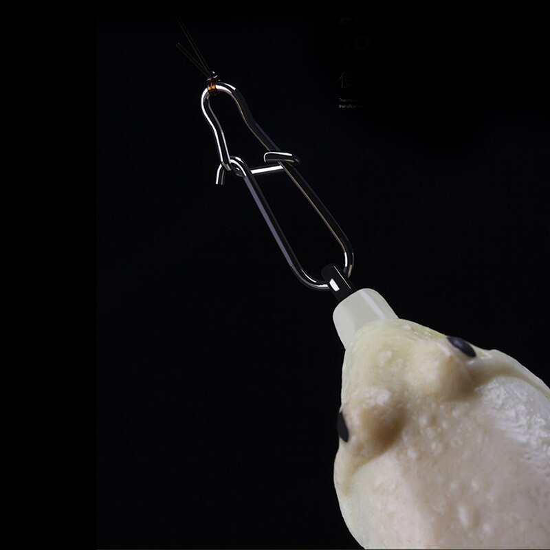 50pcs Stainless Steel Hooked Snap Fishing Barrel Swivel Safety Snaps Hook Lure Accessories Connector Snap