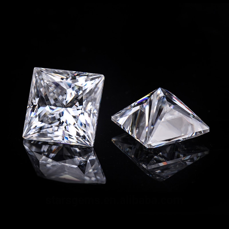 3*3Mm Princess Cut White Moissanite Stone 0.16 Karaat Moissanite