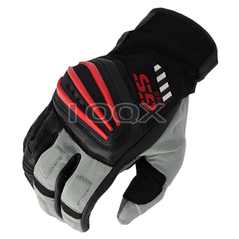 Schwarz-rot Moto-Cross-Rallye-Handschuhe für GS 1200, Motorrad Radfahren Team Rennen, Lederhandschuhe: verrotten / XL