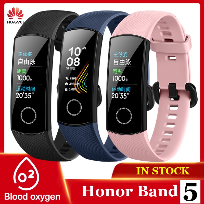 Original huawei honor band 5 pulseira inteligente oxímetro tela de toque cor mágica nadar detectar freqüência cardíaca sono nap honra band5