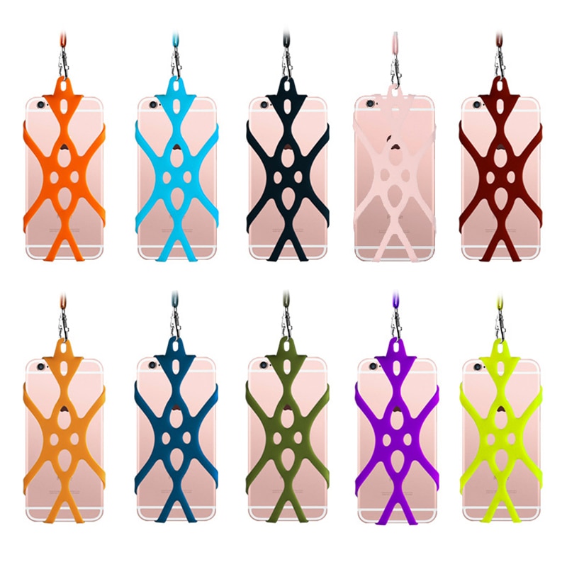 Universal 4.7-6.5Inch Siliconen Mobiele Telefoon Lanyard Houder Case Cover Telefoon Neck Strap Ketting Sling Voor Smart Mobiele telefoon