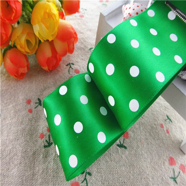 1-1/2 "38mm 5 Yards Stippen Gedrukt Satijn Lint Cadeau Verpakking DIY 100% Polyester Handgemaakte Materialen YM18010113: 580