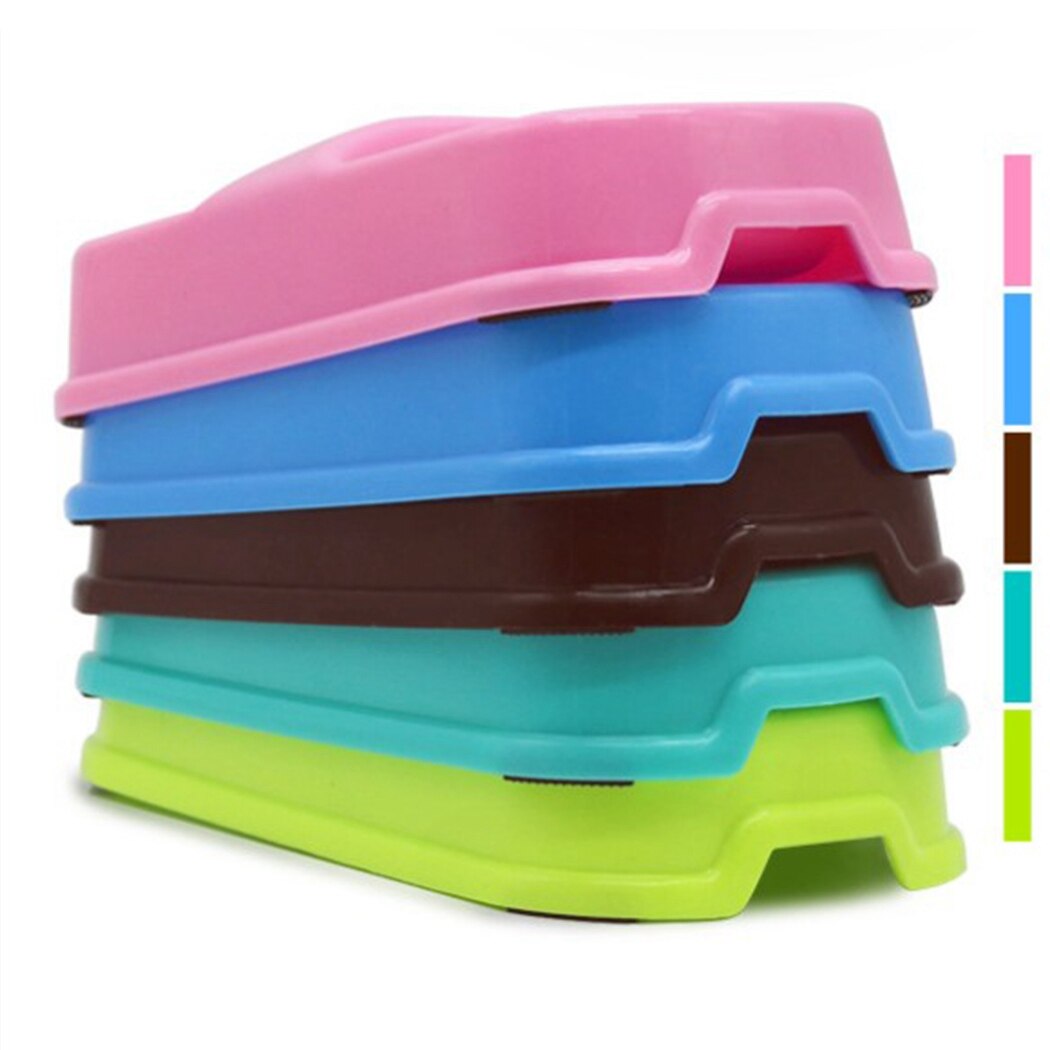 1PCS Pet Bowl Anti-skid Double-bowl Pet Food Bowl Pet Feeder Bowl PP Plastic Cat Bowl Non-slip Pet Feeders for Cats