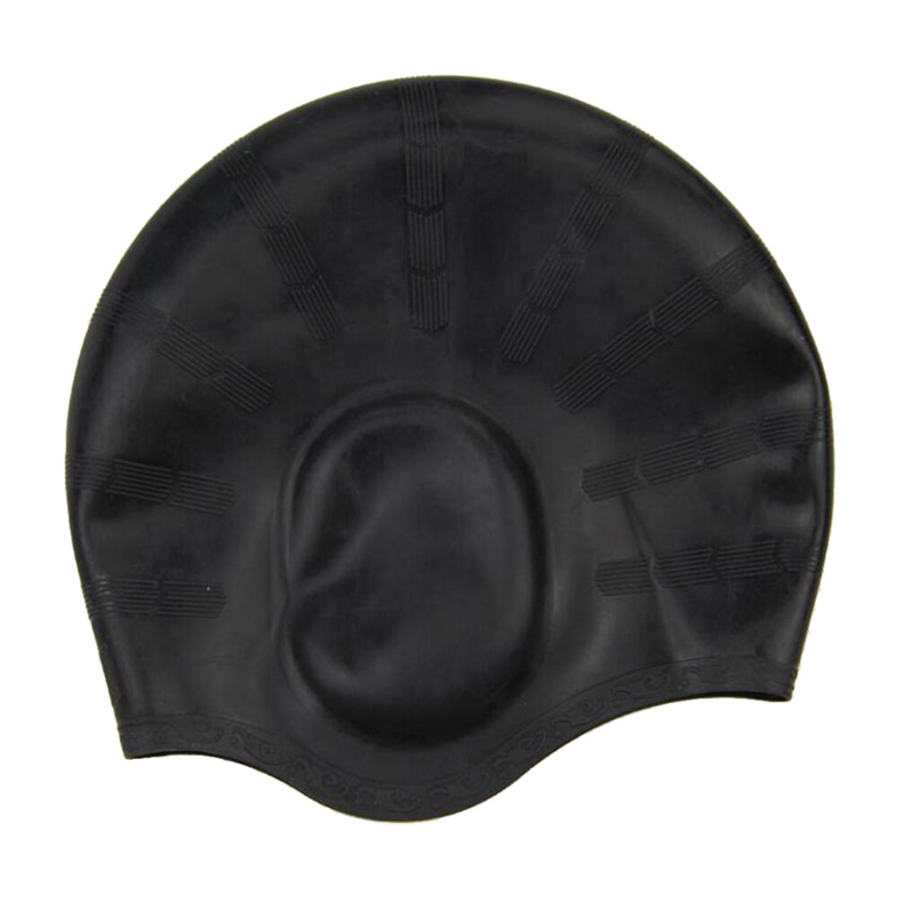 Badmuts Met Oor Zakken Lang Haar Grote Mannen Dames Hoed Siliconen Zwemmen Hoed: BK