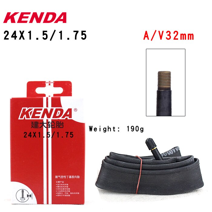 Kenda Fiets Binnenband 22Inch 24*1-3/8 1.25 1.5 1.75 1.9 2.125 S/v F/V Fietsen Mountainbike Tube Banden: 24 X 1.5-1.75 AV32mm