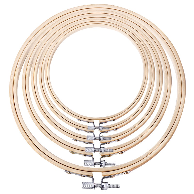5 sizes Wooden Embroidery shed circle Cross-Stitch Frame Hoop Circle Jewelry Making DIY hand Craft Sewing Needwork Tool 5pcs/lot