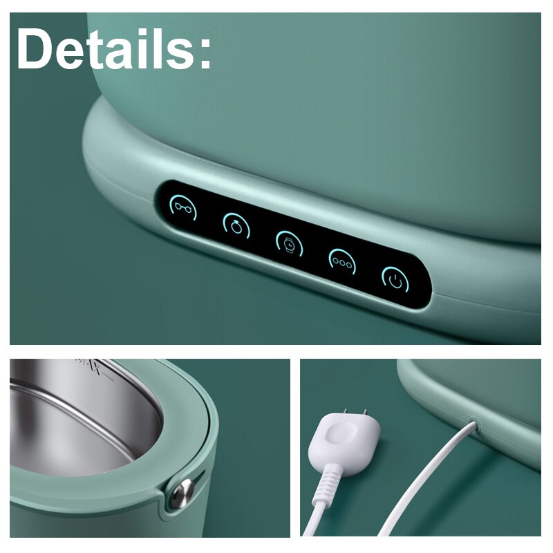 500ml Portable Ultrasonic Cleaner Household Commercial Cleaning Machine 4 Cleaning Modes 45000HZ Glasses Jewelry Tools Cleaner