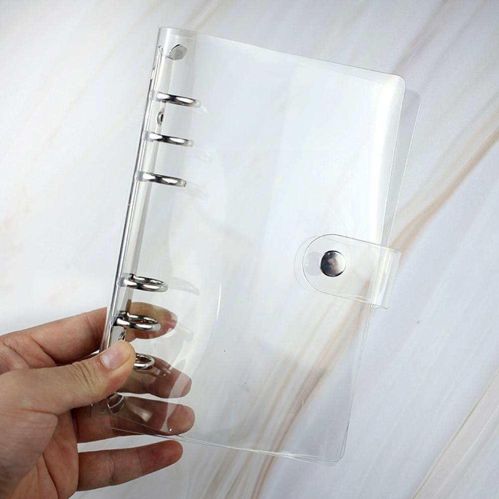 1pc Transparent Color Plastic Clip File Folder A5/a6/a7 Supplies Office Ring Agenda School Leaf Notebook Loose Binder Plann W8l1