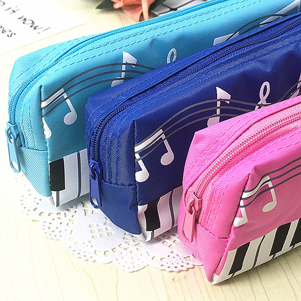 Music Notes Piano Keyboard Pencil Case Large Capacity Pencil Bags Stationery Office School Students Prizes