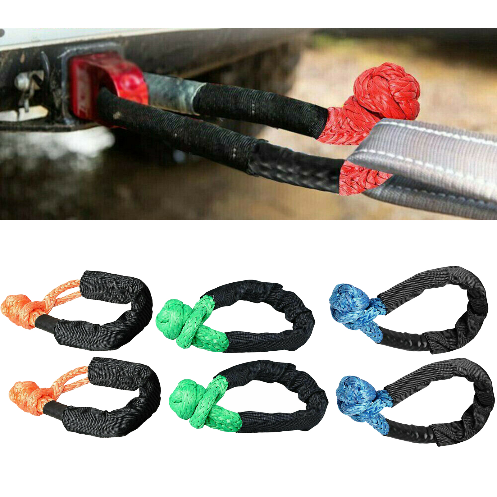 Argolla suave 38000lbs romper fuerza de recuperación de cuerda para navegar 4X4 camión Jeep Off Road escalada de navegación
