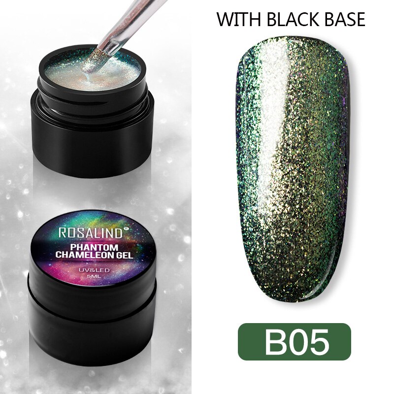 Rosalind gel neglelak phantom kamæleon alt til manicure dekoration base top til negle uv led lampe hybrid lakker: B05