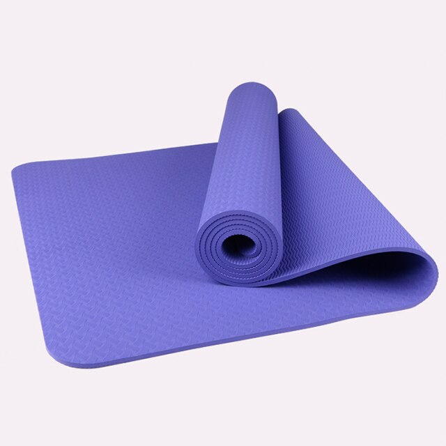 1830*610*6Mm Yoga Mat Tpe Antislip Gymnastiek Mat Pilates Workout Mat Voor Yoga Fitness Gym thuis Yogamat Met Strip Zak: Violet