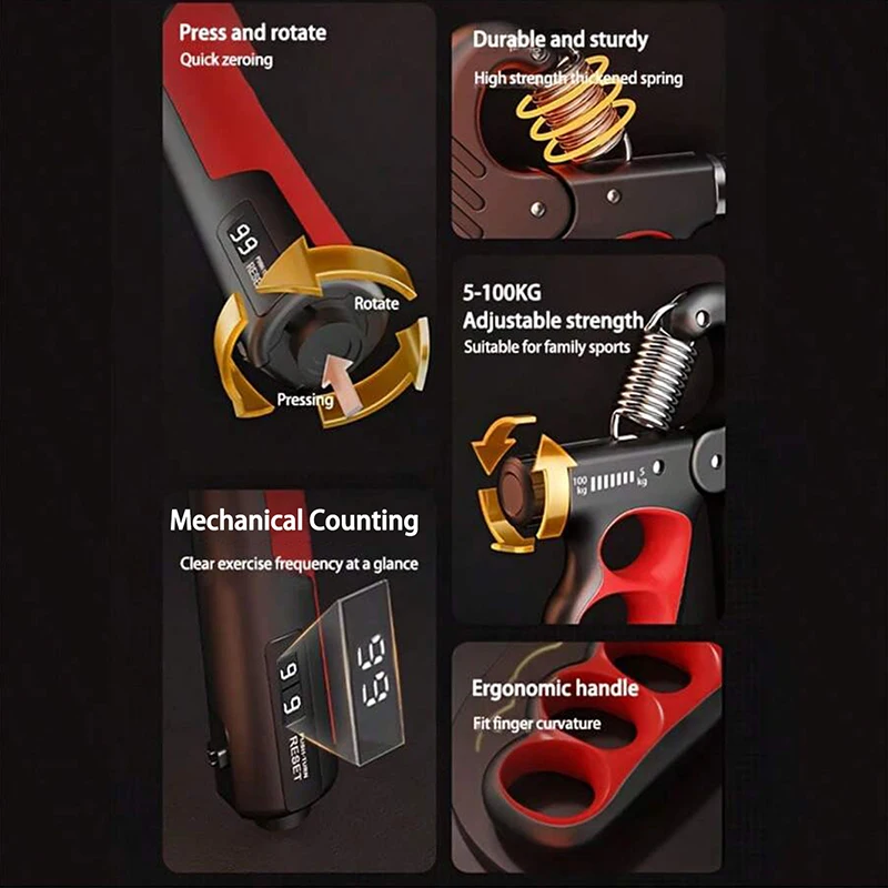5-100kg fuerza de agarre gimnasio expansor de muñeca fortalecedor de mano recuperación muscular ajustable Fitness ejercicio de fuerza de mano