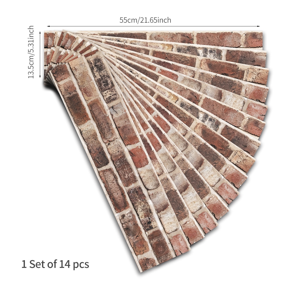 Funlife® Red Brick Tile Stickers Wall stickers Self-Adhesive Waterproof Anti-slip Wallpaper for Kitchen Furniture Bathroom Decor