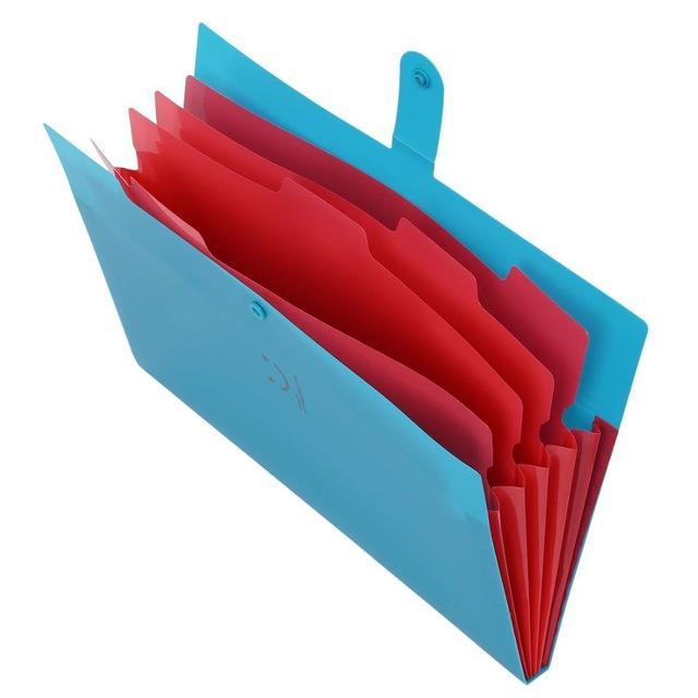 Stockage de papiers extensible taille 5 lettres pour école créative mignon accordéon A4 sac de dossier en plastique poche: Bleu