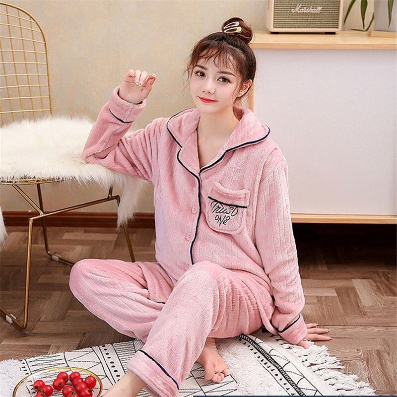2 stuks Set Fannel Zwangere Pyjama Vrouwen Postpartum Voeden Borstvoeding Kleding set Zwangerschap Vrouwen Pyjama Night Pak